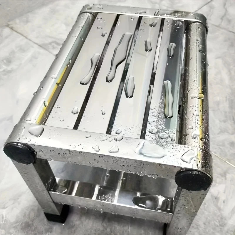 Multi-Functional Stainless Steel Square Stool - Waterproof Anti-slip Thick And Durable Suitable For Indoor and Outdoor Use.