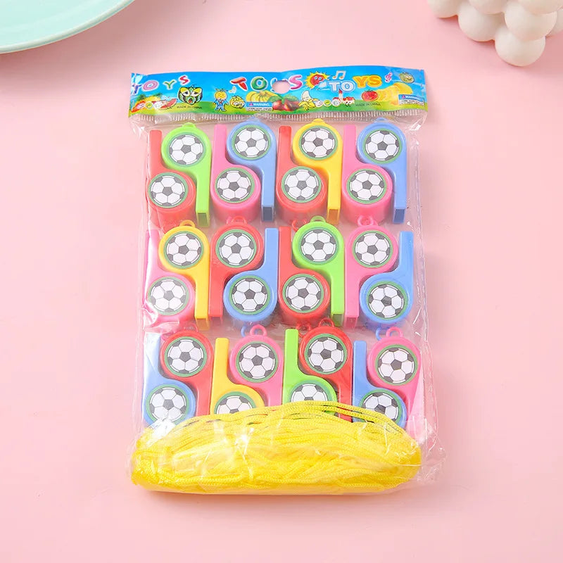 24 silbatos deportivos de plástico colorido, silbatos para animadoras, silbatos para árbitros Cheering whistle apito de torcida