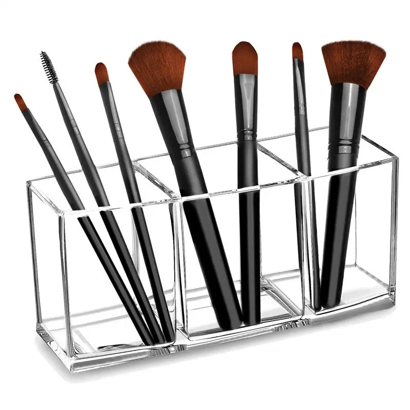 Clear Acrylic 3 Grid Makeup Box Organizer Storage Lipstick Nail Polish Display Stand Holder Cosmetic Jewelry Case Tools Box