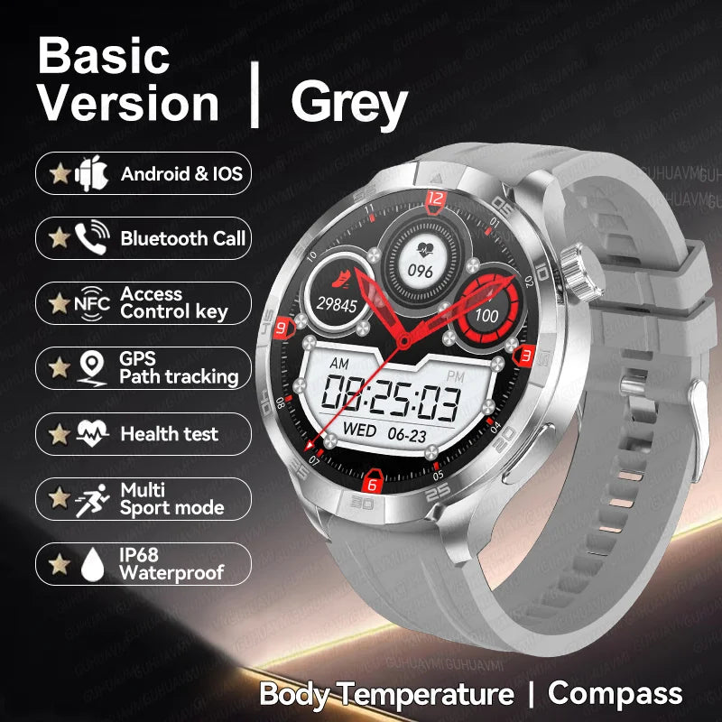 2026 New GH Style GPS Sport Compass SmartWatch Men 1.85" AMOLED HD Screen NFC IP68 Waterproof Bluetooth Call Smartbracelet Woman