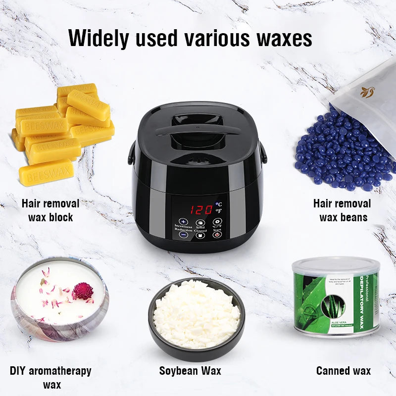 2026 New 500CC Wax Heater Warmer Hair Removal Wax Machine SPA Body Epilator Paraffin Wax Pot Smart LCD Temperature Display