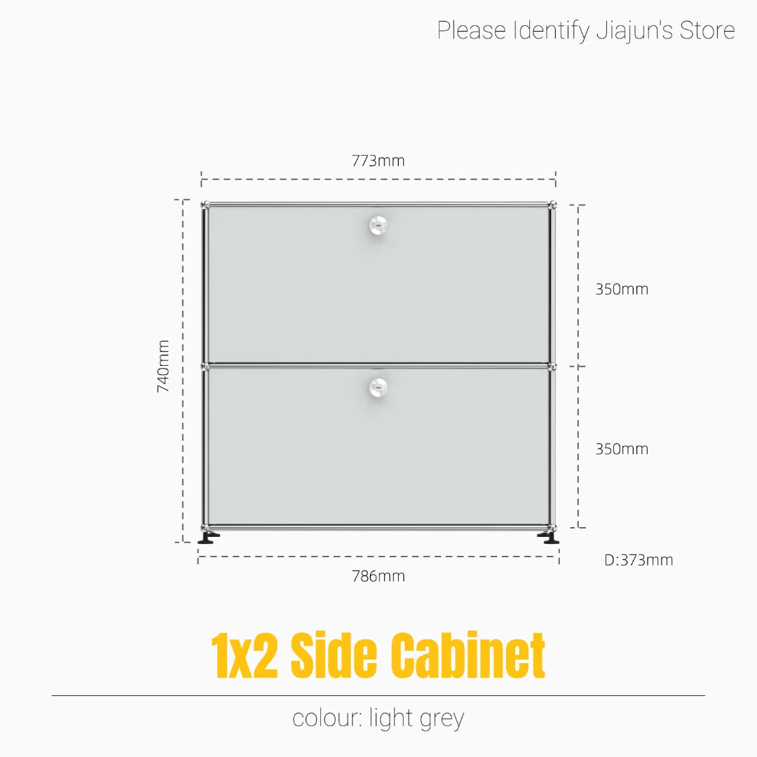 Modern Steel Flip Door Cabinet｜2-Tier Modular Storage Unit｜Custom Color Metal Organizer for Entryway, Living Room or Office