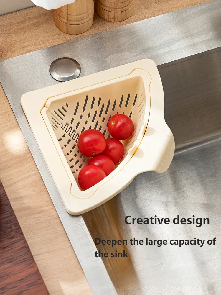 Storage Container Capacity Suction Cup Kitchen Sink Strainer Basket with Simple Installation Corner Sink Trash for Kitchen