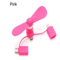 Cell Phone Fan 3-in-1 Mobile Phone Fans Compatible with iPhone/iPad/Android Smartphone/Tablet Fit for Micro USB/Type C/Lightning