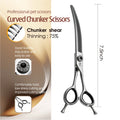 Fenice CIQ Professional 7.0/7.5 Inch JP440C Dog Grooming Scissors Curved Chunker /Thinning Scissors for Dogs Cats and Other Pets