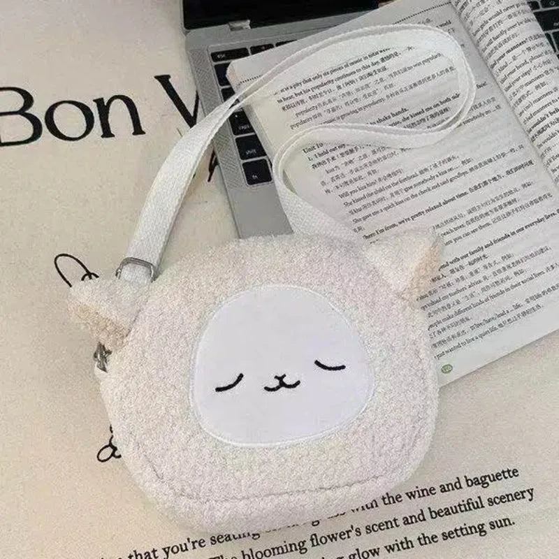 1 piece, cute style women’s bag, cartoon plush shoulder bag, women’s cross-body bag, small phone wallet.