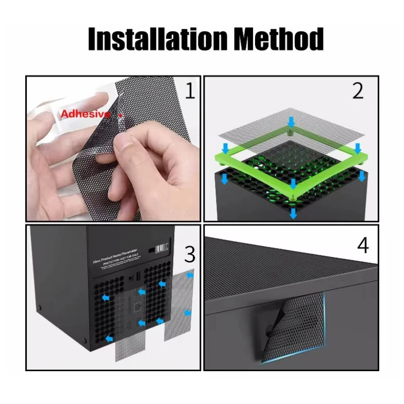 Anti Dust Filter Cover For Xbox Series X Console Cooling Fan Dustproof Cover Thumbstick Grip Caps For Xbox Series X Accessories