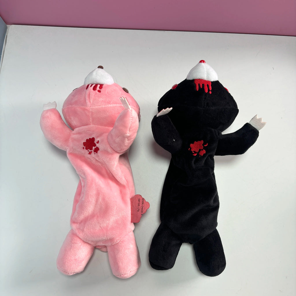 Cute Cartoon Bear Plush Pencil Case, Pink/Black Soft Stuffed Bear Pen Pouch, Creative Stationery Storage Bag for Students