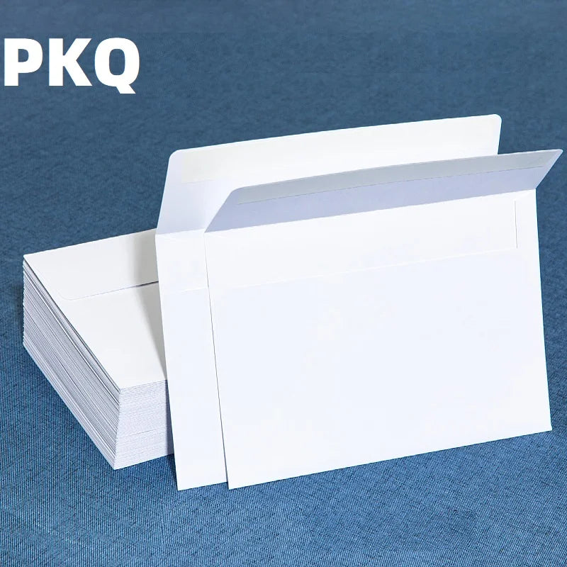 White Kraft Paper Envelopes Blank Self-Adhesive 18x13cm for Wedding Invitations DIY Greeting Cards Multiple Pack Sizes Available