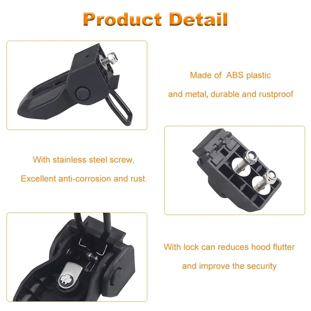 Hood Latches Anti-theft Lock Catch for Jeep Wrangler JL JLU 4XE Rubicon Sahara Sport Gladiator JT 2018-2025 Car Accessories