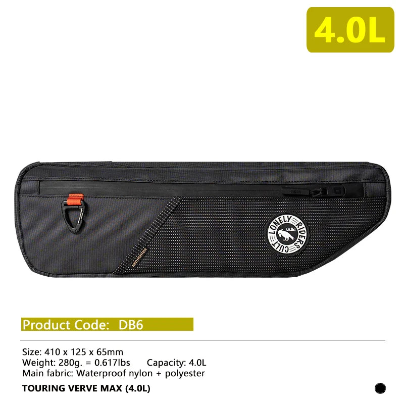 (ULAC)Bike Down Tube Bag Durable Frame Pouch for Tools Phone Fits MTB & Road Bikes Waterproof frame Lower tube  package TOURING