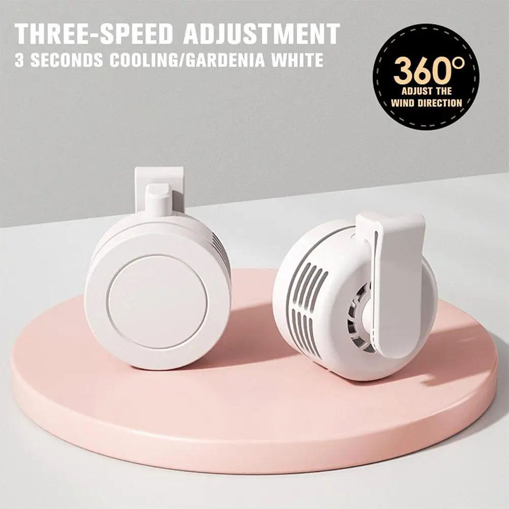 Clip-on Mini USB Fan Travel Portable Neck Hanging Fan Handheld Desktop Fan Rechargeable Personal Cooling Fan For Home Office