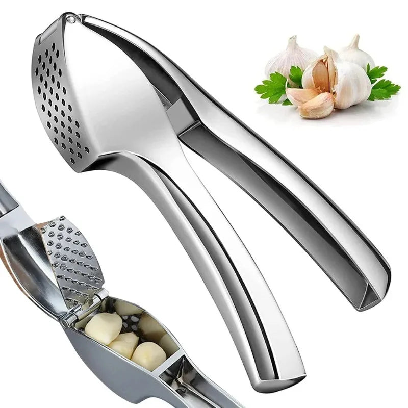 Stainless Steel Garlic Press Mincer - Detachable Garlic Crusher Easy Squeeze And Clean Kitchen Tool for Fine Garlic