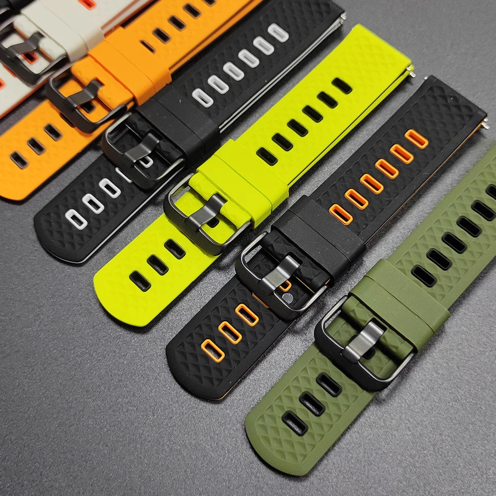 22mm Sport Slicone Strap For OnePlus Watch 3 2 2R 46mm Soft Bracelet For OPPO Watch X X2 4 Pro/Mi Watch 2 Pro S4 S3 S1 Watchband