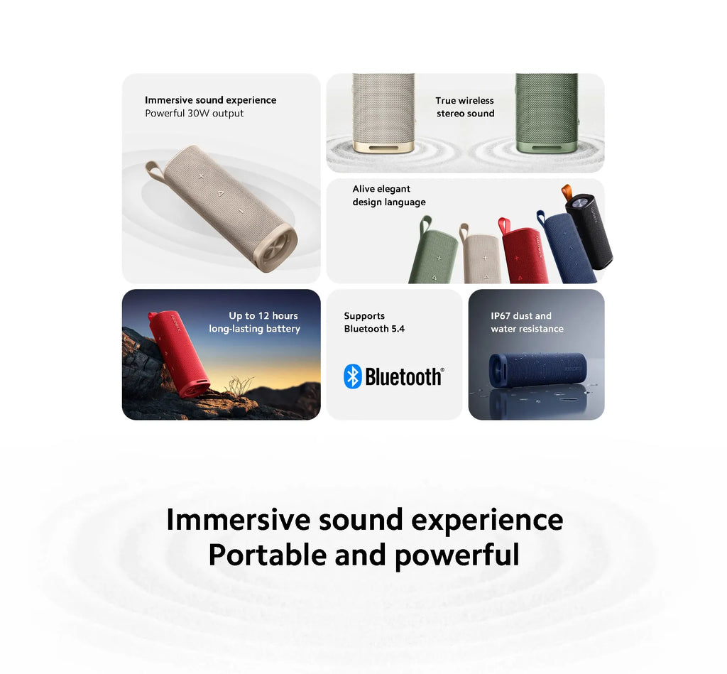 Global Version Xiaomi Sound Outdoor 30W Portable Speaker 12-Hour Ultra-Long Battery Life IP67 Bluetooth 5.4 TWS Stereo Combo