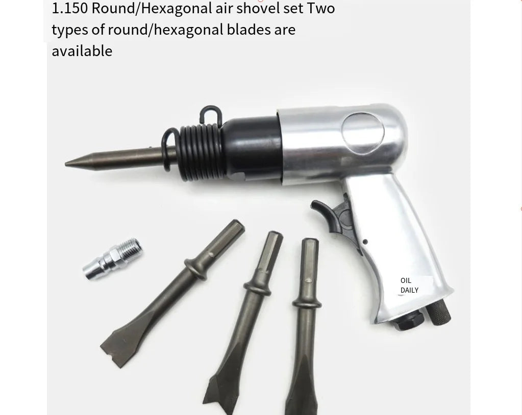 Heavy Duty Air Hammer with Round and Hexagonal Chisels 1/4'' Air Screw,4500rpm Pneumatic Chisel Hammer