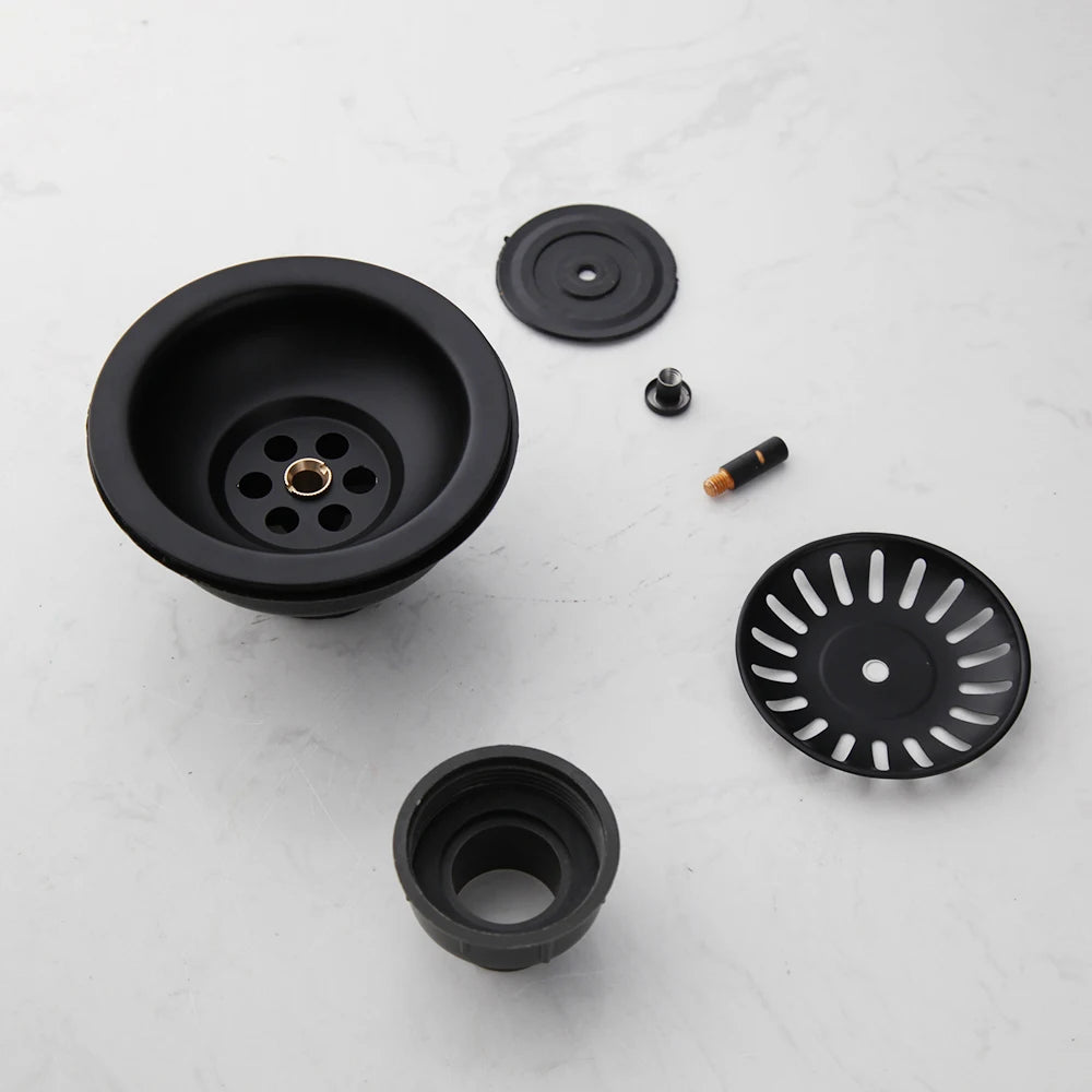 Torayvino High-Quality Kitchen Sink Stainless Steel Dish Drainer Strainer Stopper Combo Kit Drainage Waste Set SUS304 Filter