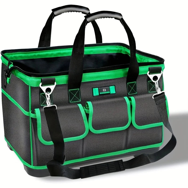 Heavy Duty Tool Bag, Wide Mouth Small Tool Bags, Soft Handle Toolbox Organizer Storage, Large Zipper Electrician Tool Bag