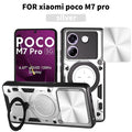 For Xiaomi POCO M7 Pro 5G Case Armor Car Magnetic Holder Ring Phone Case For Mi Poco M7 Pro M7Pro Slide Lens Protector Cover