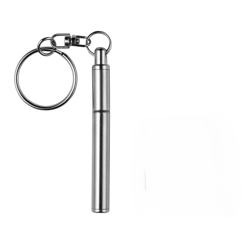 1PCS Stainless Steel Telescopic Ballpoint Pen Multifunctional Portable Keychain Metal Pen Telescoping Pen Tool
