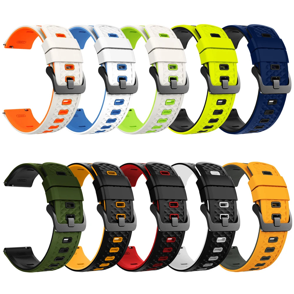22mm Sport Slicone Strap For OnePlus Watch 3 2 2R 46mm Soft Bracelet For OPPO Watch X X2 4 Pro/Mi Watch 2 Pro S4 S3 S1 Watchband