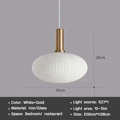 Striped Nordic Vintage Colorful Glass Chandelier For Dining Room Kitchen Island Pendant Light Bedroom Bedside Hanging Lamp