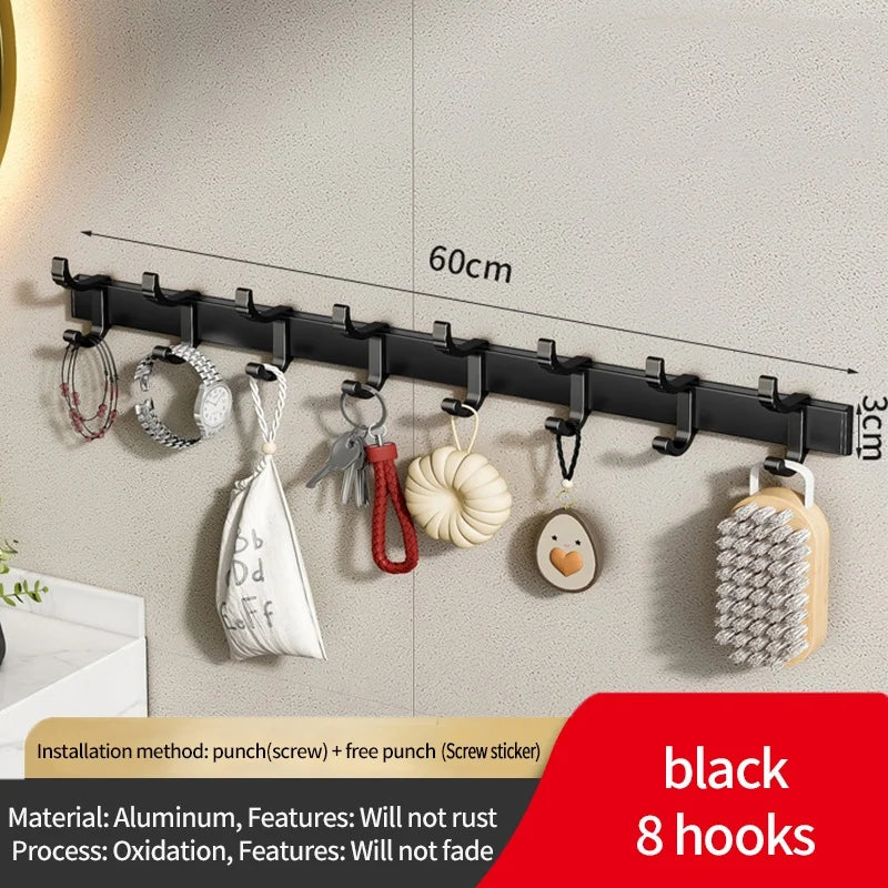 No Drill Upgrade: Adjustable Width and Thickness, Portable Bathroom Hook, Door Hooks, Clothes Hook for Kitchen and Bathroom
