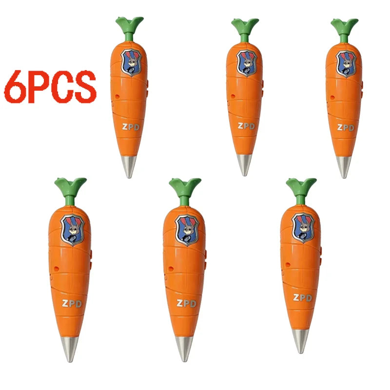 Zootopia 2 Carrot Recorder Pen  Judy - Nick Style for Kids  60s Mini Recorder  2-in-1 Gel Pen Stationery