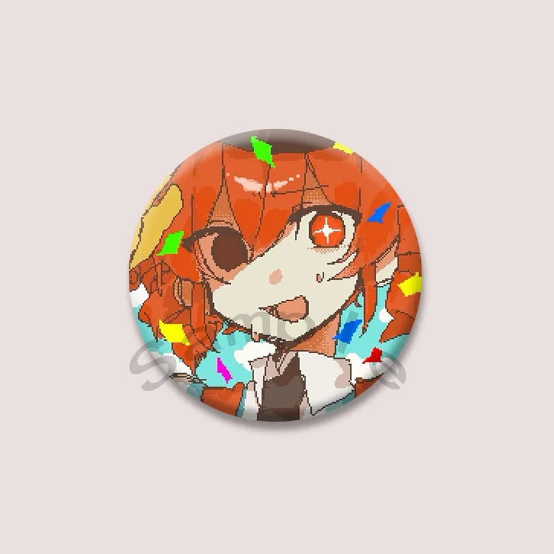 Kasane Teto Badge, Cute UTAU Anime Round Button Pin, Vocaloid Cosplay Brooch for Backpack Clothes, Collectible Gift for Fans