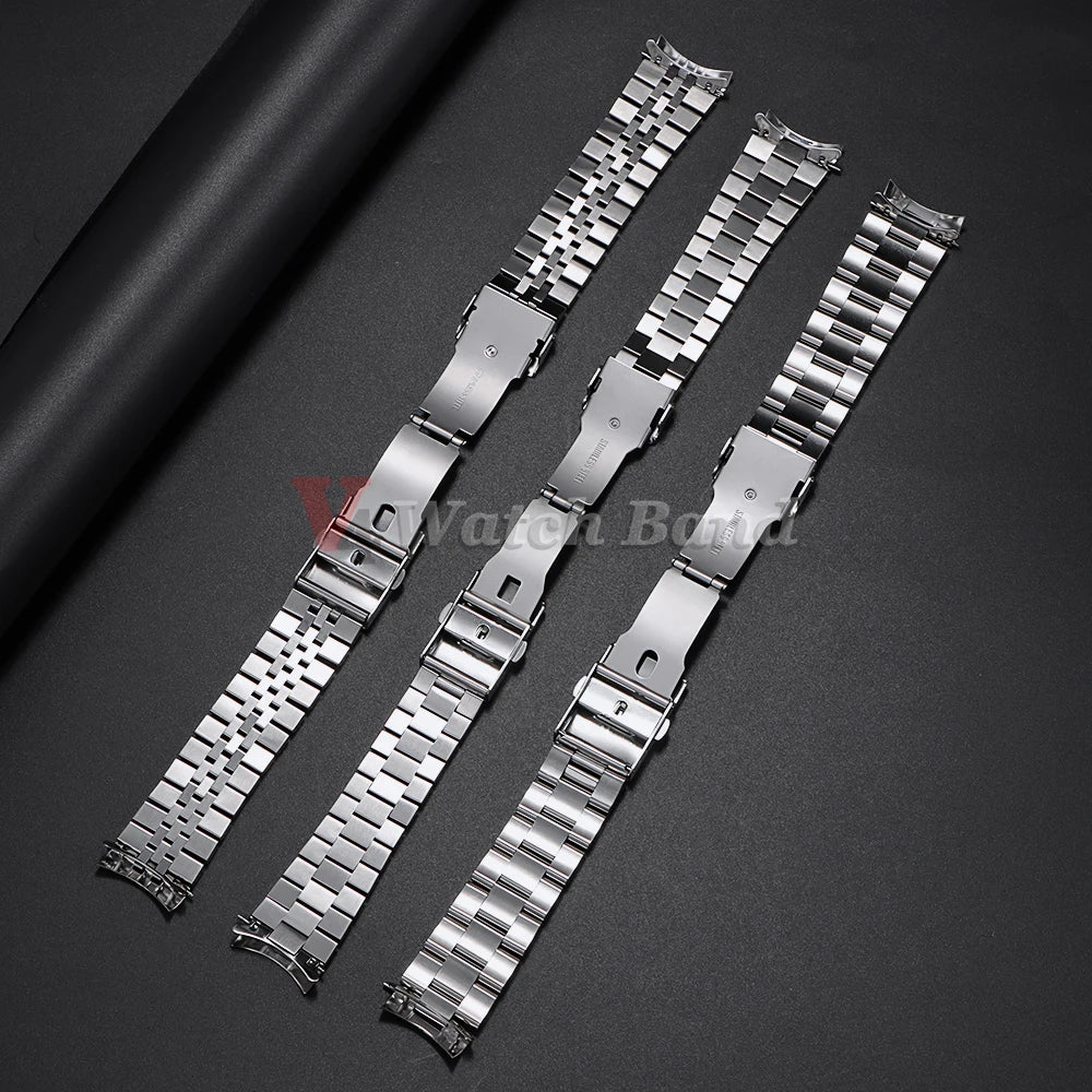 For Seiko 5 SKX009/007 for Jubilee for Oyster Solid Stainless Steel Watch Strap Curved End Men's Sport Watch Band 18mm 20mm 22mm