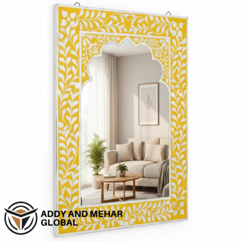 Handcrafted MDF Art Deco Square Wedding Wall Mirror-Elegant Eco-Friendly Decorative Wall Dcor
