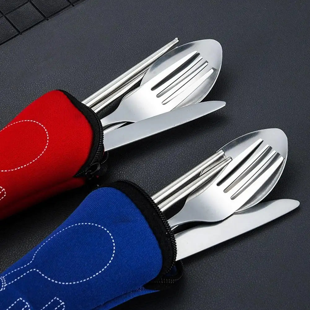 Cutlery Storage Bag Travel Fork Spoon Chopsticks Stainless Steel Cutlery With Case Pouch Fork Spoon Chopstick Case