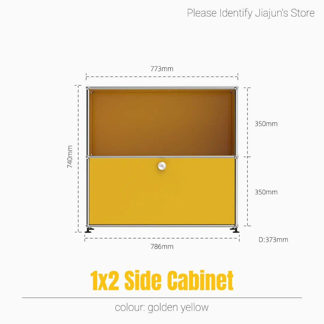Modern Steel Flip Door Cabinet｜2-Tier Modular Storage Unit｜Custom Color Metal Organizer for Entryway, Living Room or Office
