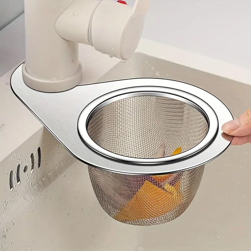 Kitchen sink dedicated swan drain basket, stainless steel hanging drain rack, dry wet separation hook, garbage filter basket