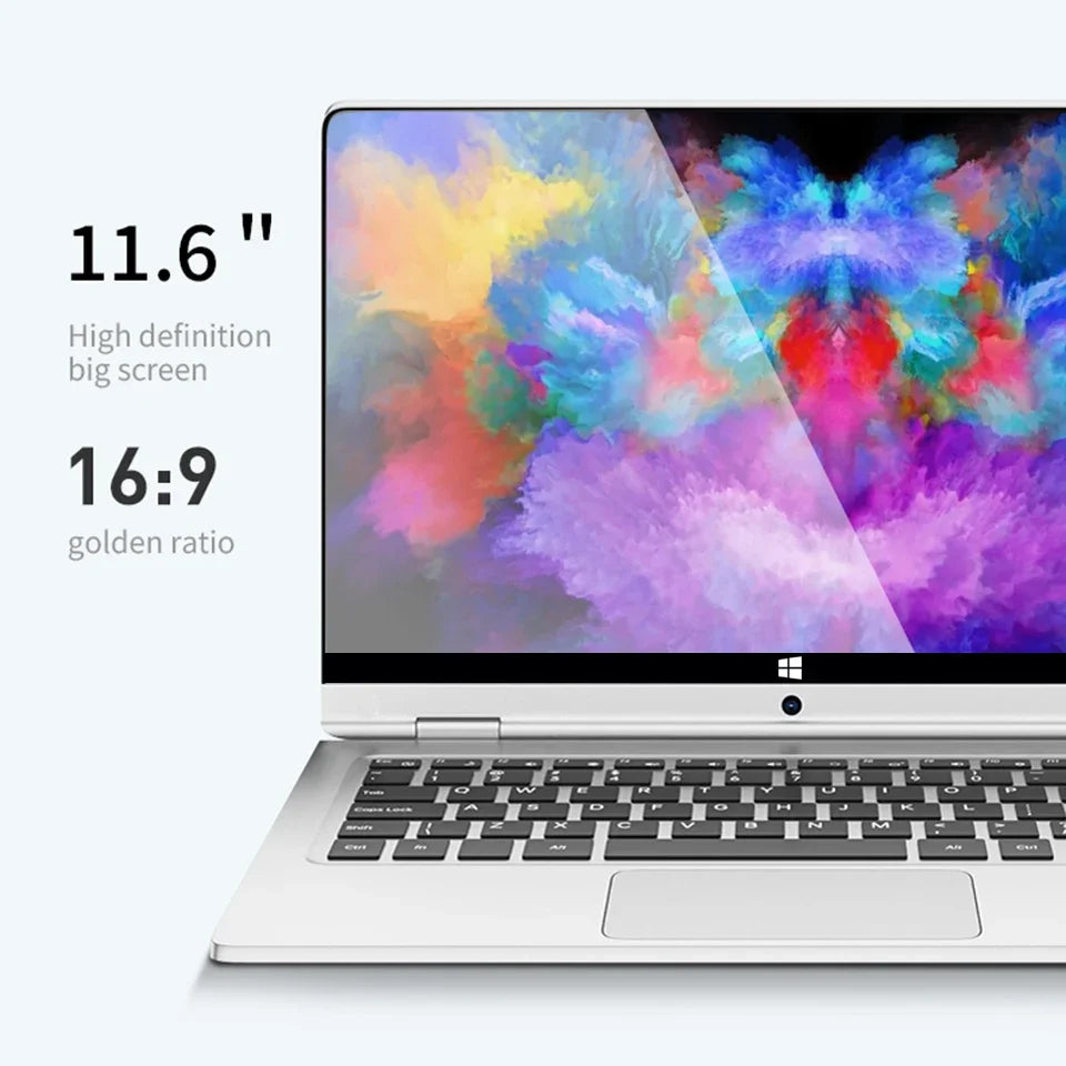 Portable 2 in 1 mini Laptop Computer  Touch Screen 11.6" Intel N4020 8GB 512GB Windows 11 Pro Office Learning Tablet PC Notebook