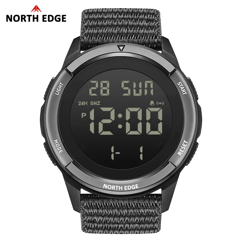 NORTH EDGE NEW TERRAX Men's Digital Military Watches Outdoor Sports Swimming Waterproof 50M Stopwatch Countdown Watch For Men