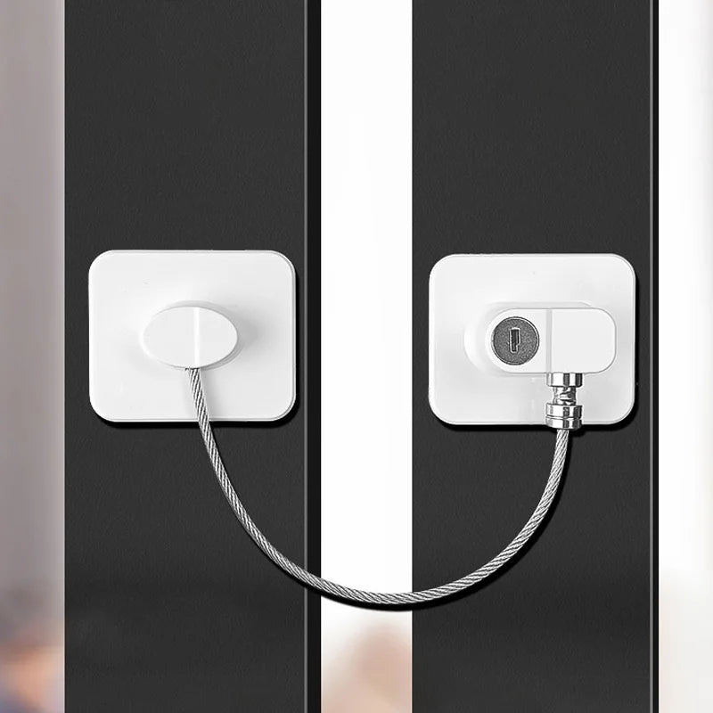 Multi-Functional Baby Safety Lock with Key No Punching Window Lock Limiter Drawer Refrigerator Locks Home Security Protection