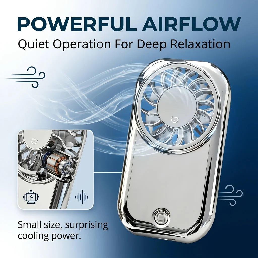 Portable mini fan | silent | long battery life/mini handheld fan, portable USB charging pocket fan, 5-speed silent cooling fan