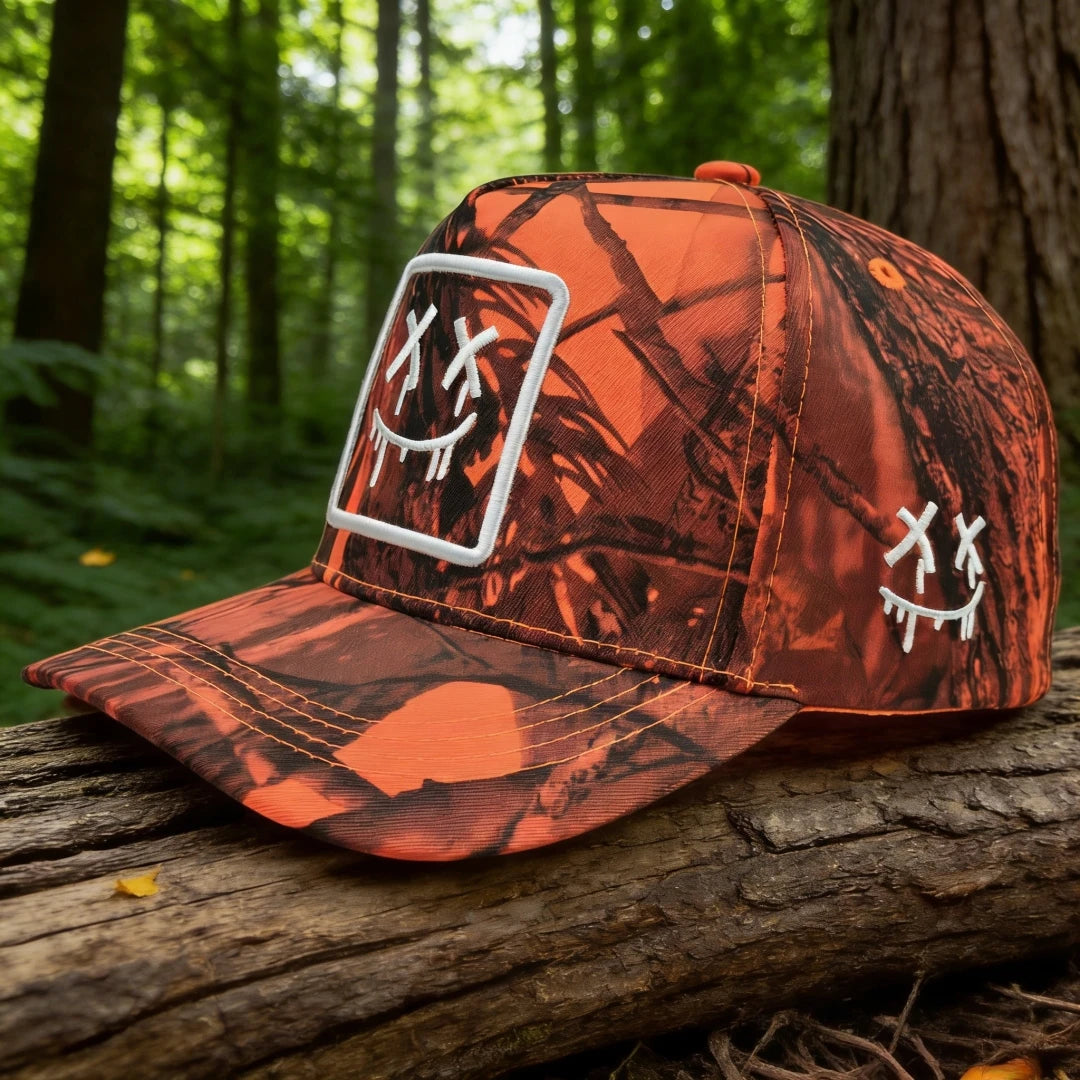 Fashionable camouflage hat with unique embroidery design - stand out in summer style, ideal for casual outings, paired with swim
