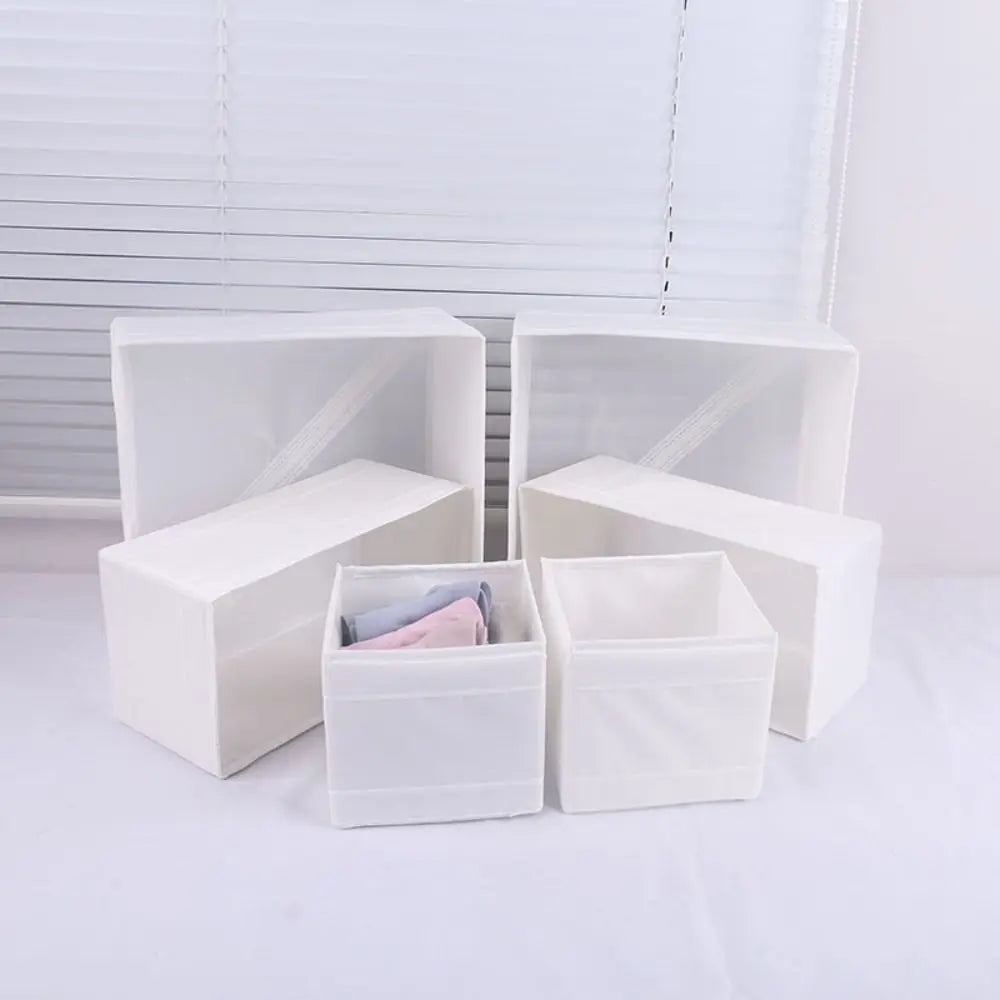 New Fabric Art Closet Organizer Boxes Grey/White/Purple Foldable Underwear Organizer Box Storage Cabinets Clothes