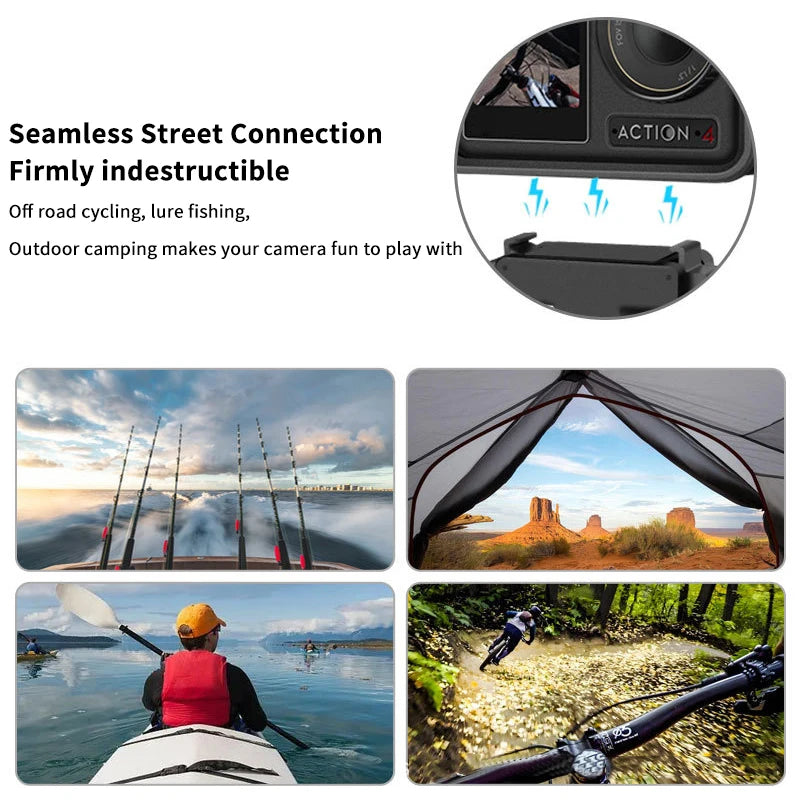 Sport Camera Foldable Magnetic Holder For DJI OSMO Action 5 Pro/4/3 Quick Release Adapter Extension Mount Base Accessories