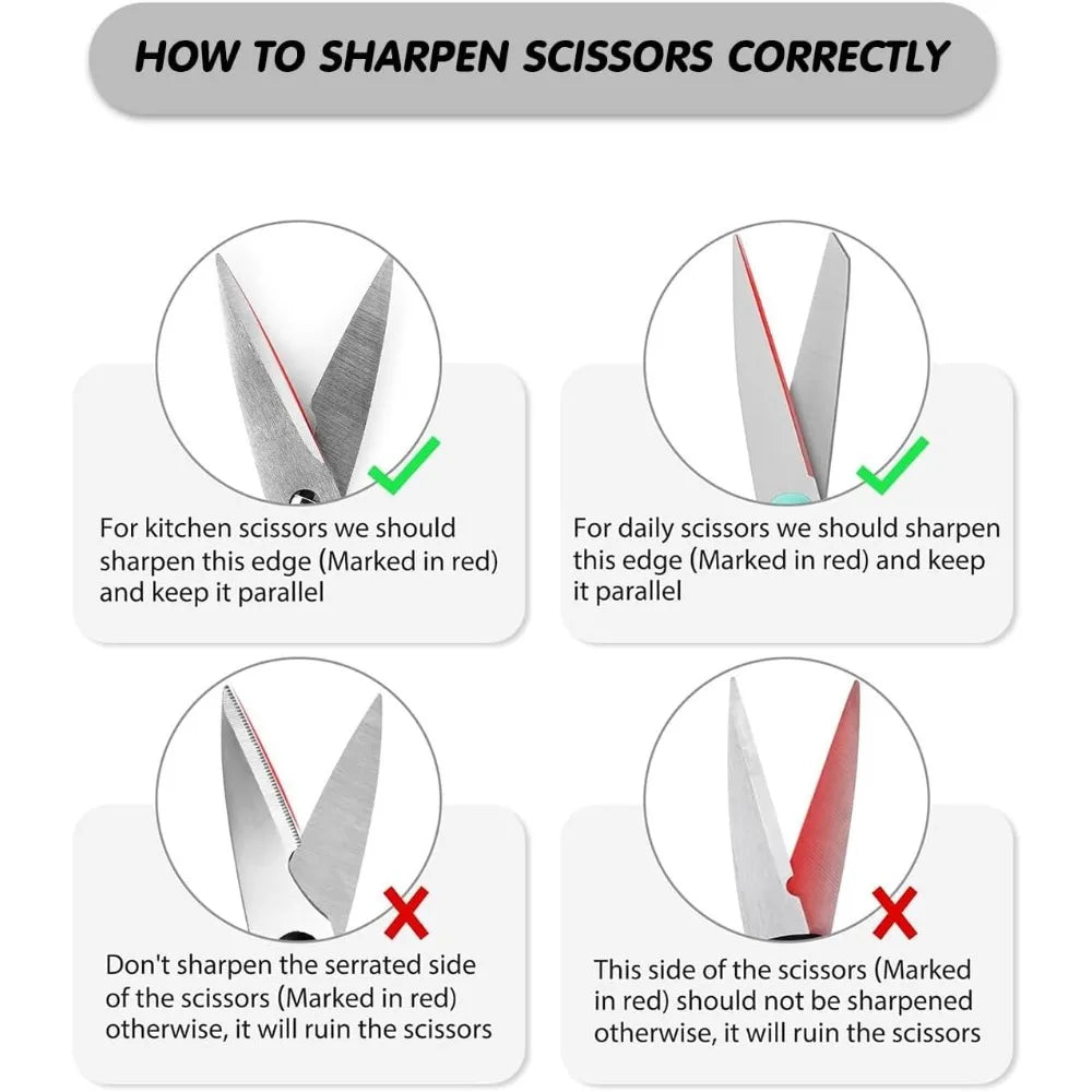 4 in 1 Kitchen Knife Sharpener, Portable Non slip Base Multi function Knife Sharpening Set, Kitchen Gadget Accessories