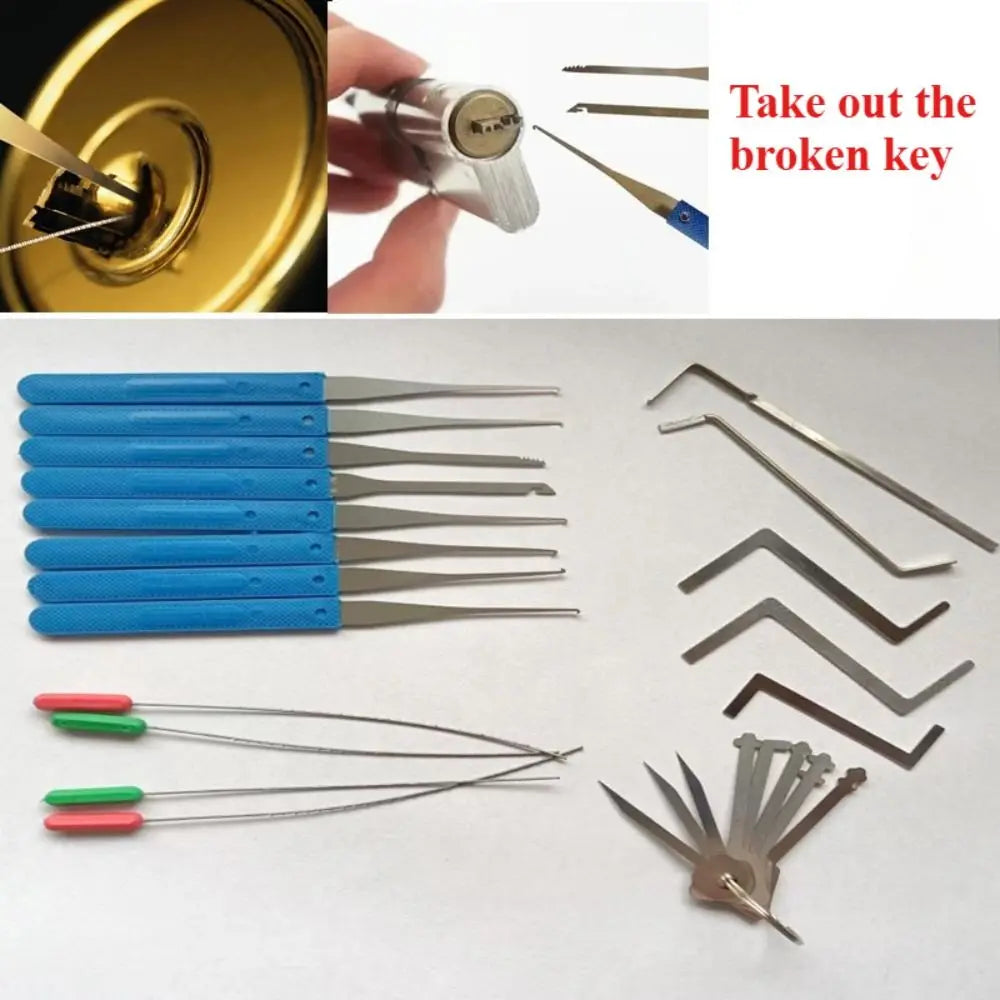 Stainless Steel Master Keys Sturdy Lock Installation Skeleton Lock Hook Warded Pick Durable Rust-proof Open Doors Key Set