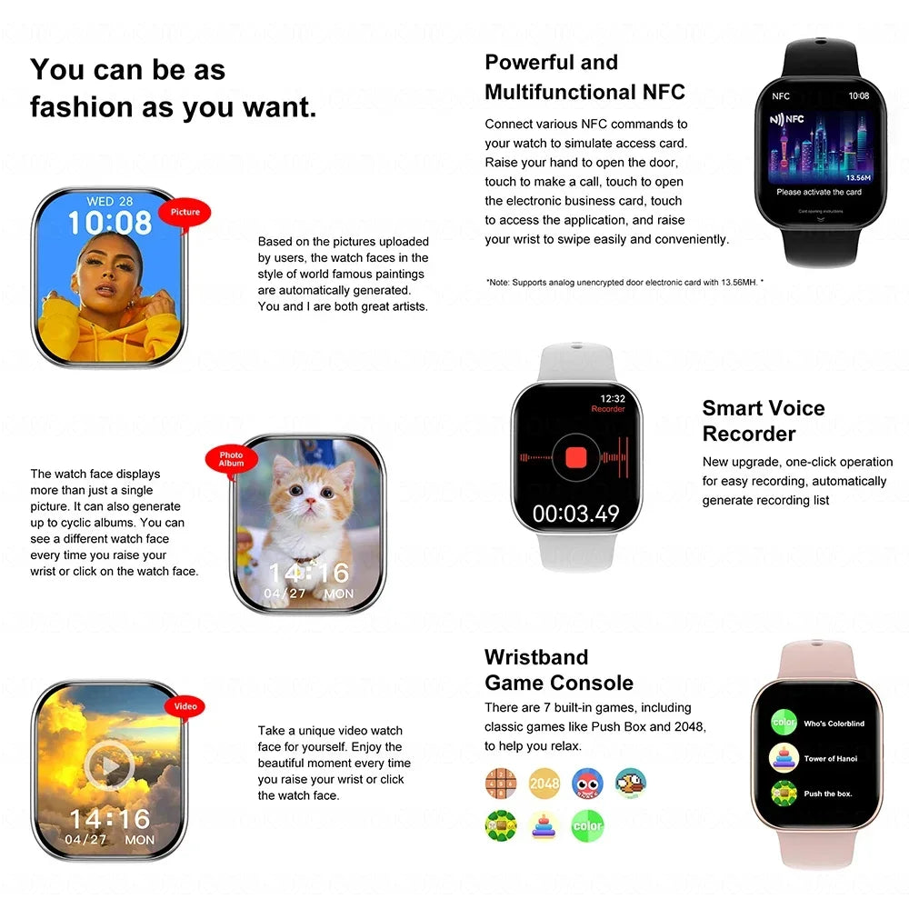 New DT Watch 10 Smartwatch 16GB Large Memory NFC 3D Stereo Vision Compass Muiti-Sport Mode Waterproof Bluetooth call Smartwatch