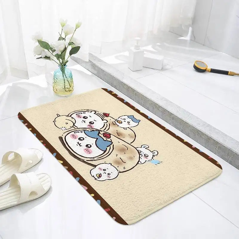 Cartoon-c-chiikawaS Kawaii Floor Mats Home Laundry Rug Carpet For Living Room Decor Lounge Area Anti-slip Mat Entrance Doormat