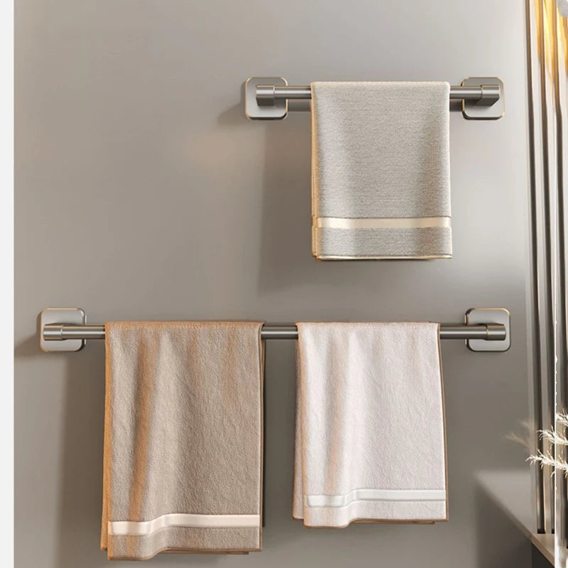 Without Drilling Bathroom Towel Holder Slipper Rack Holder Wall Mounted Towel Shelf Towel Bar Kitchen Bathroom Accessories
