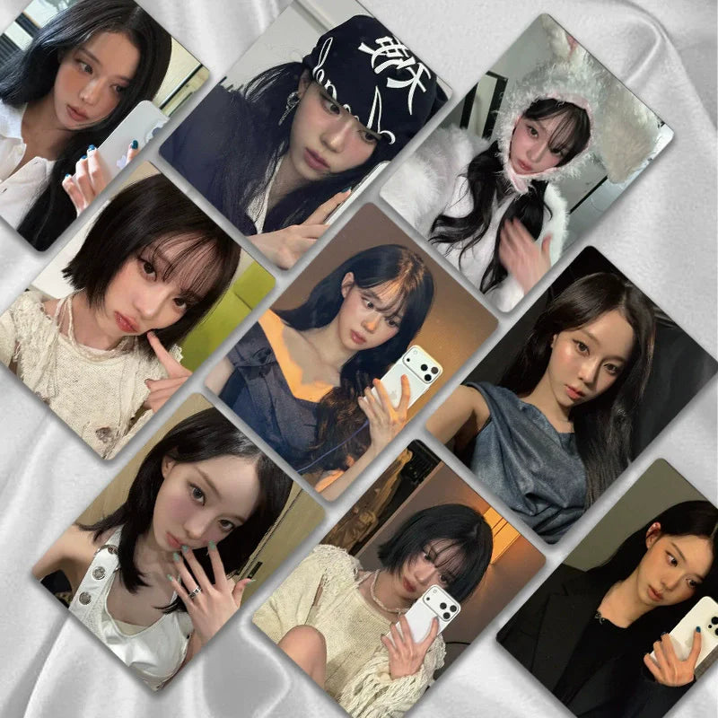 50Pcs/Set Kim Minjeong Laser Lomo Card Korean Star WINTER Mini Postcard HD Photocard Fans Collection Cards