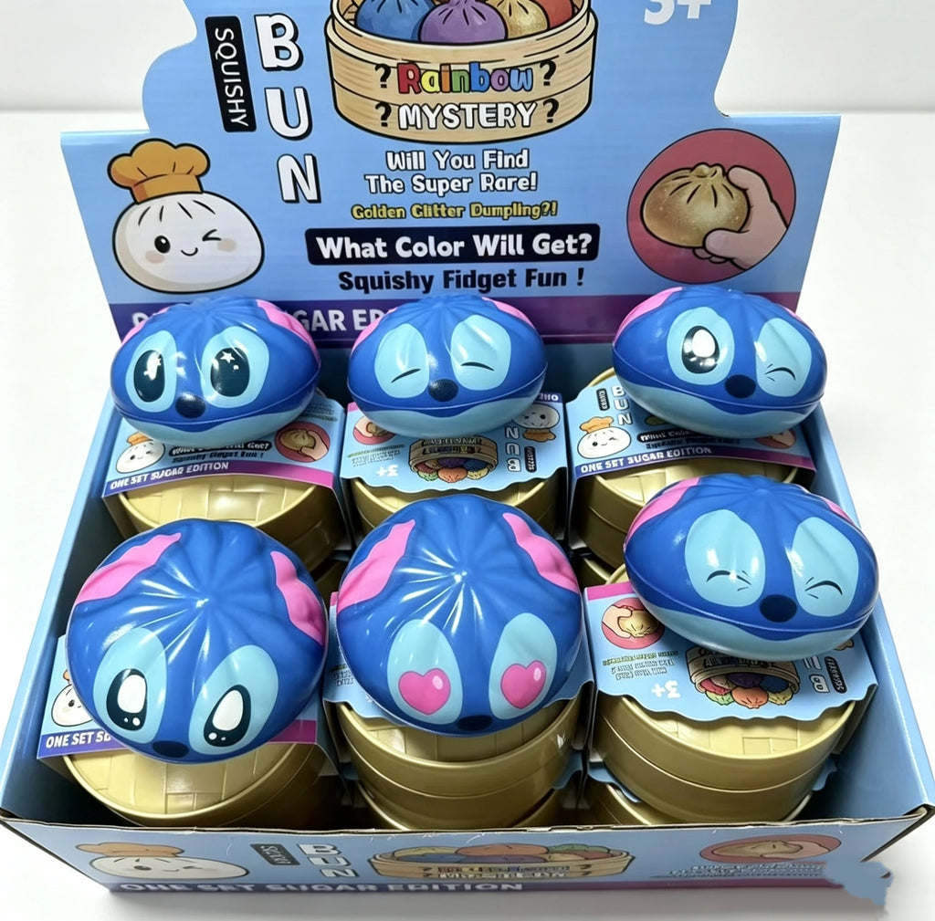 Simulated Soft Stress-Relief Squishy, Stitch Slow-Rebound Cartoon Squishy Toy, Soup Dumpling Blind Box