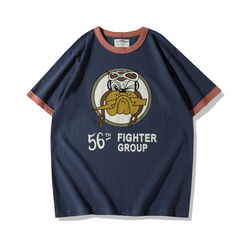OKONKWO 250g Heavy duty Thick Short Sleeved T-shirt Military Air Force Shami Dog Pilot TEE Outdoor Trekking Hiking Combat Sports