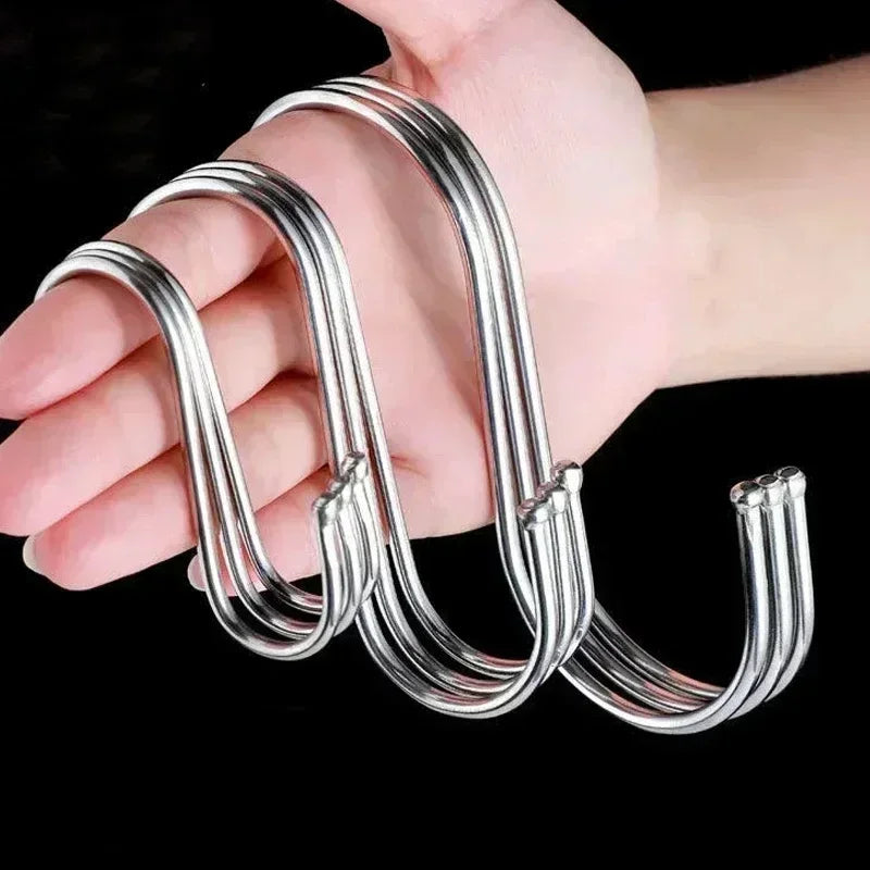 Premium stainless steel hooks, multifunctional hooks for clothes, bags, towels, homes, kitchens, and bathrooms 5pcs/10pcs